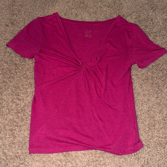 A New Day Fuchsia V-Neck Top - Picture 1 of 4